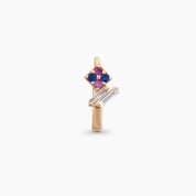 Afra Blue, Purple Safir ve Pırlanta Taşlı Halka Piercing