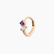 Afra Blue, Purple Safir ve Pırlanta Taşlı Halka Piercing