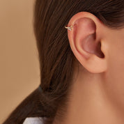 Afra Yellow, Orange Safir ve Pırlanta Taşlı Halka Piercing