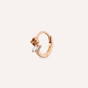 Afra Yellow, Orange Safir ve Pırlanta Taşlı Halka Piercing