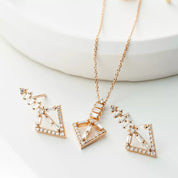 Empire Pırlanta Taşlı Rose Altın Kolye