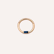 Alia Baget Kesim Blue Safir Taşlı Rose Altın Halka Piercing
