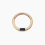 Alia Baget Kesim Blue Safir Taşlı Rose Altın Halka Piercing