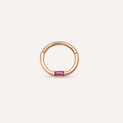 Alia Baget Kesim Yakut Taşlı Rose Altın Halka Piercing