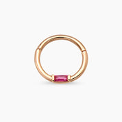 Alia Baget Kesim Yakut Taşlı Rose Altın Halka Piercing