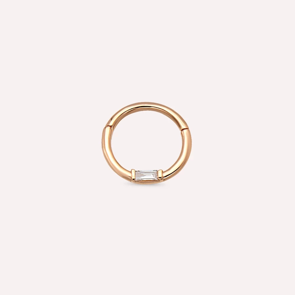 Alia Baget Pırlanta Taşlı Rose Altın Halka Piercing