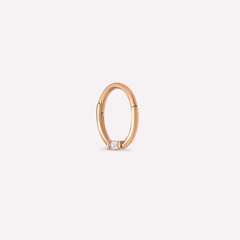Alia Baget Pırlanta Taşlı Rose Altın Halka Piercing