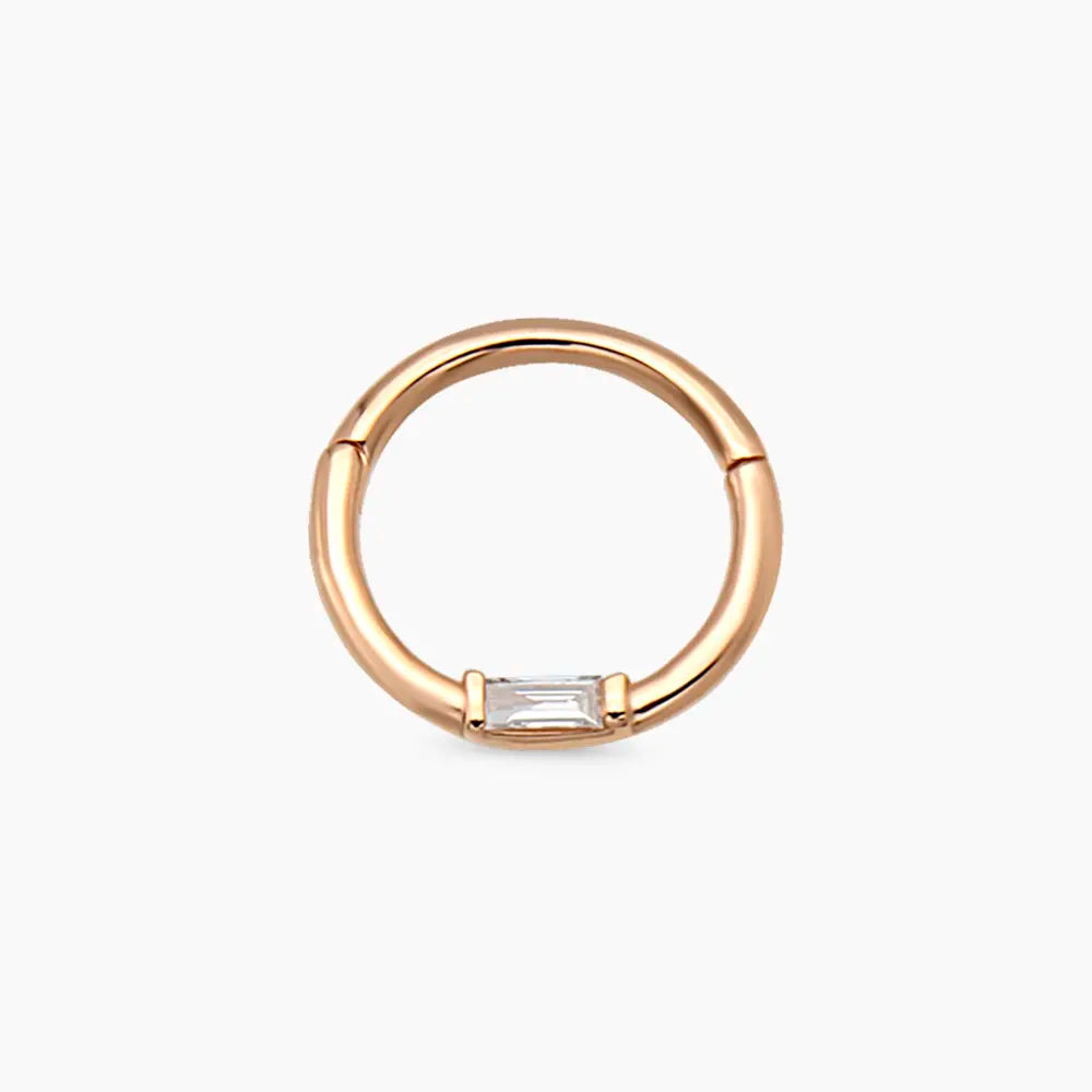 Alia Baget Pırlanta Taşlı Rose Altın Halka Piercing
