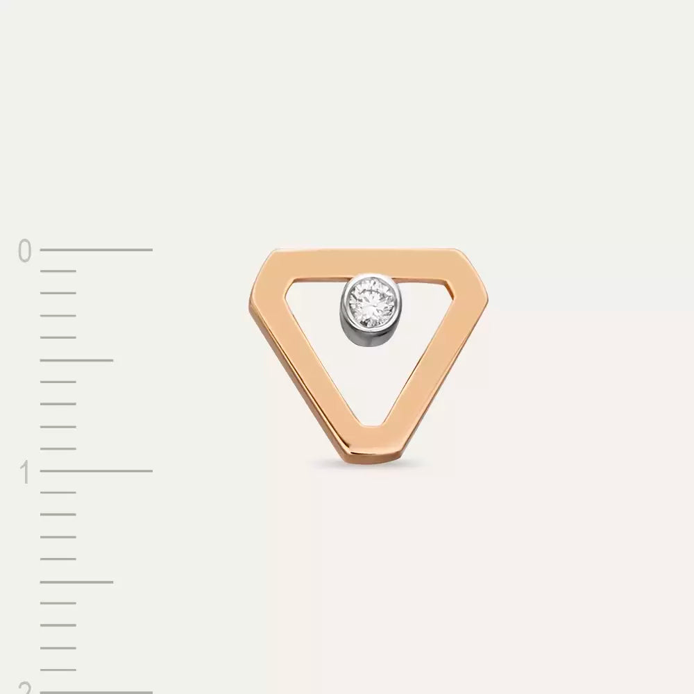 Ally Pırlanta Taşlı Rose Altın Tek Küpe