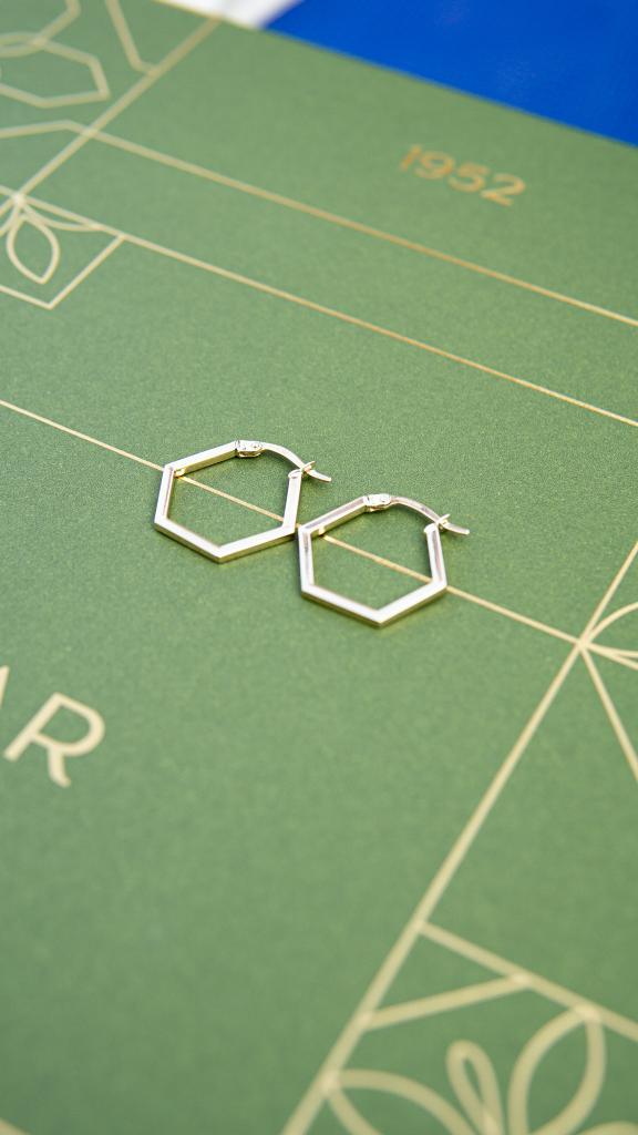 Hexagonal Ring Earring Diameter 1.5 Cm