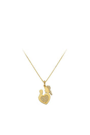 Golden Mother Baby Necklace