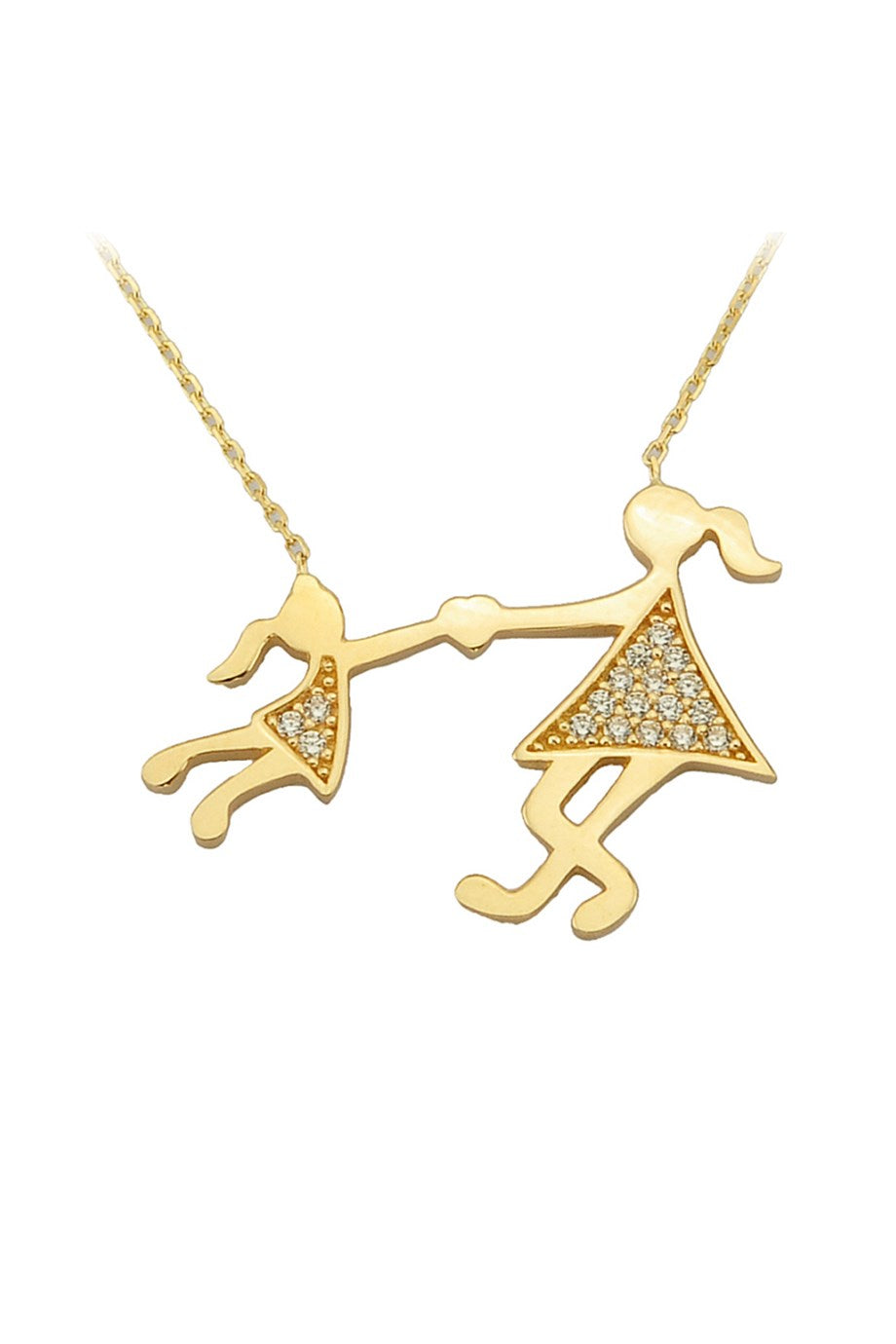 Golden Mother Children Necklace Goldium