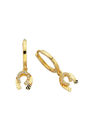 Golden Horse Housing Chance Ring Earrings