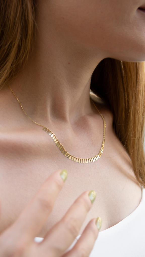 Gold Almond Necklace