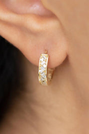 Golden Baguette -Stone Ring Earrings