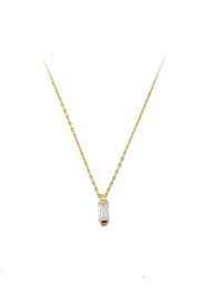 Golden Baguette Stone Design Necklace