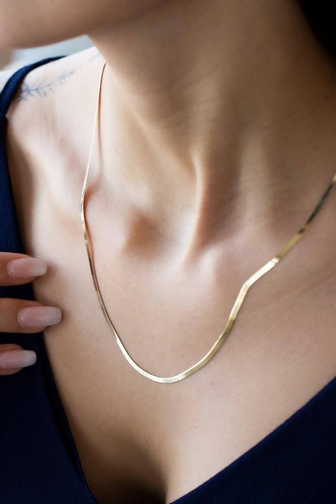 14 Carat Gold Herringbone Necklace