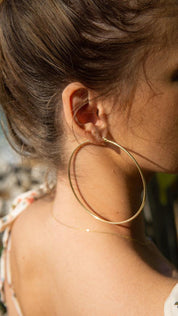 Gold Big Hoop Earrings 8.5cm