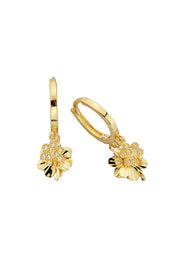 Golden Flower Ring Earrings