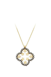 Altın Çiçekli Yonca Kolye