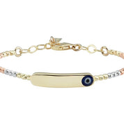 Nazar Boncuklu İsim Yazılabilir Altın Çocuk Bilezik