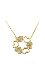 Altın Çoklu Kalp Kolye