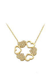 Altın Çoklu Kalp Kolye