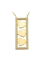 Altın Çubuk Kalp Kolye