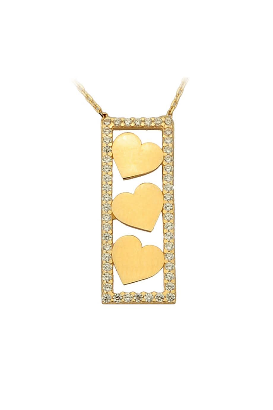 Altın Çubuk Kalp Kolye