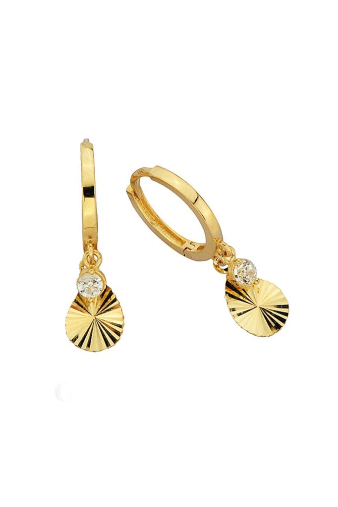 Golden Drop Ring Earrings