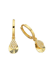 Golden Drop Ring Earrings