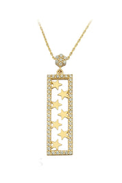 Altın Dikdörtgen Yıldızlı Kolye