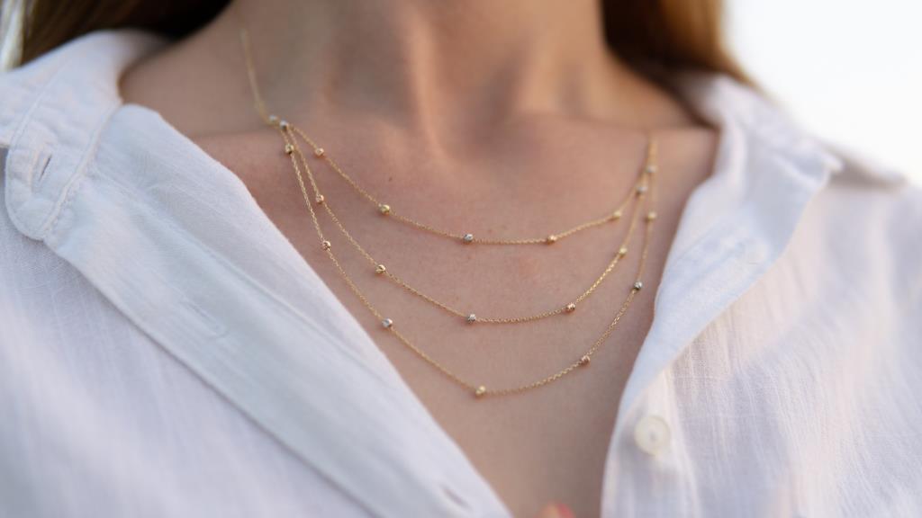 Golden Triple Dorika Necklace