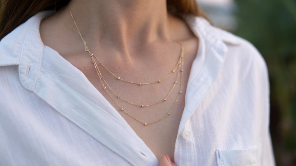 Golden Triple Dorika Necklace