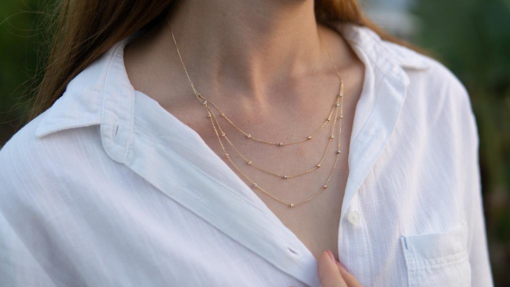 Golden Triple Dorika Necklace