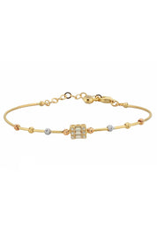 Altın Dorika Toplu Baget Taşlı Bilezik