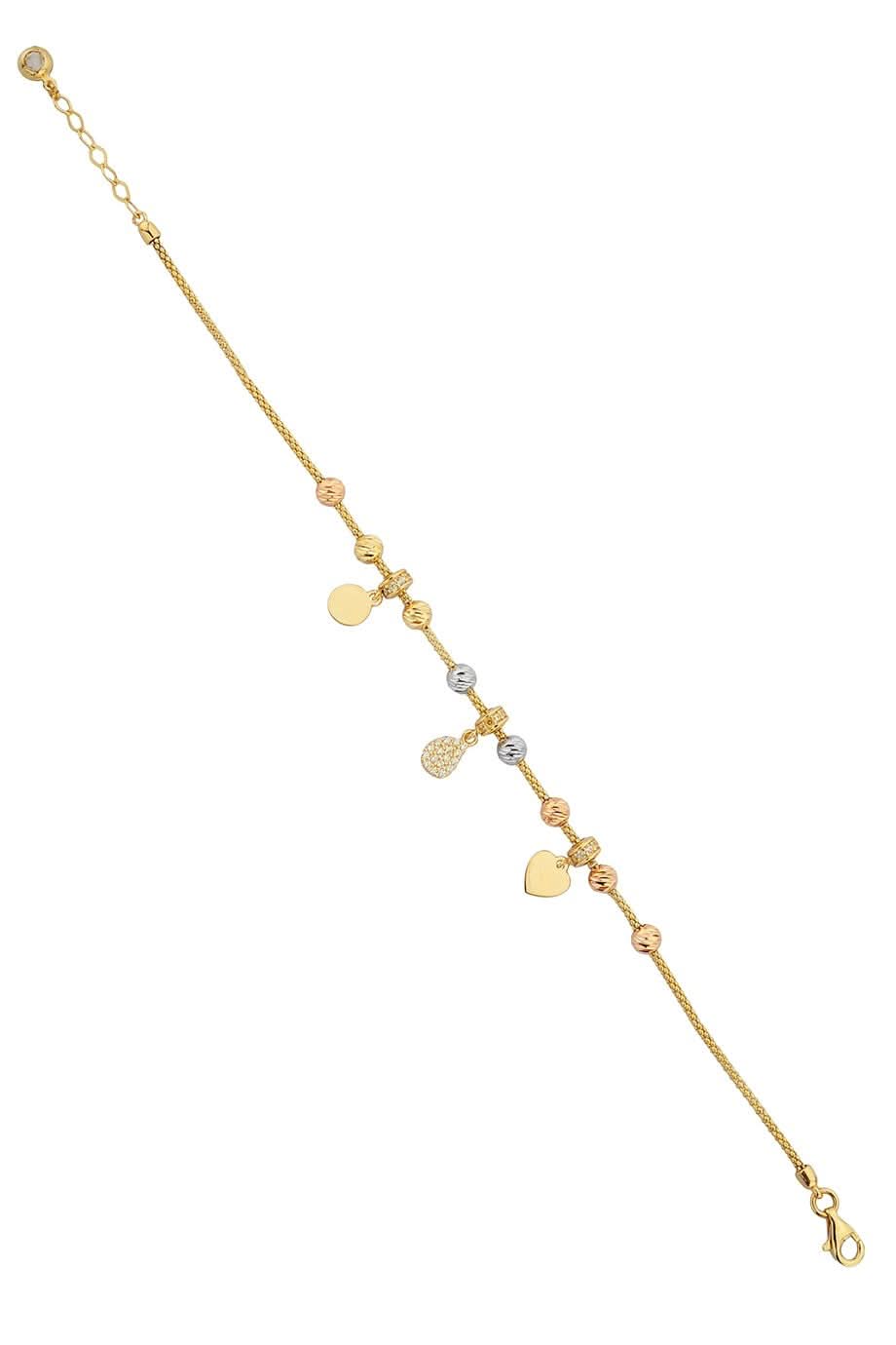 Altın Dorika Toplu Charm Bileklik