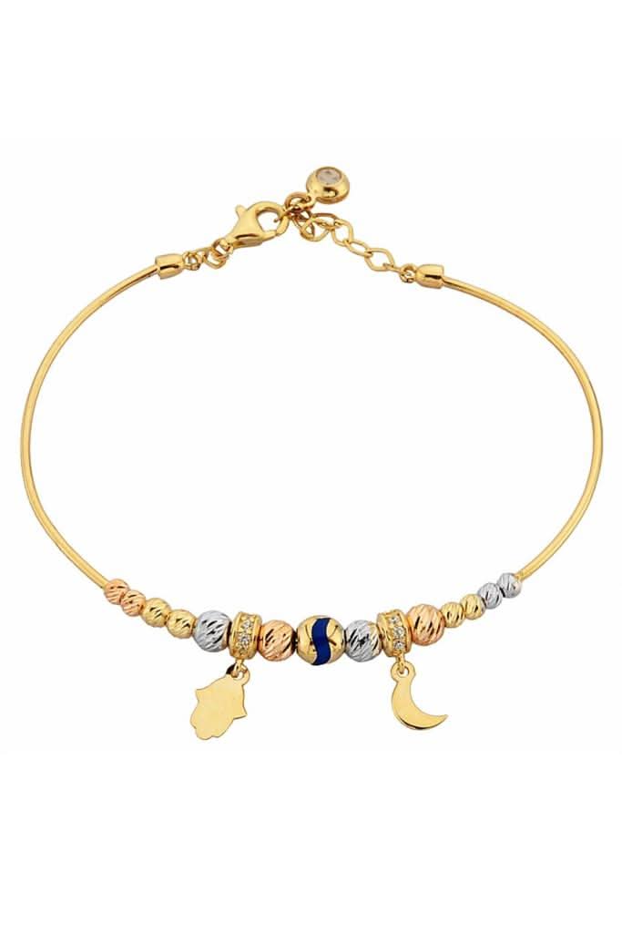 Altın Dorika Toplu Charm Bilezik