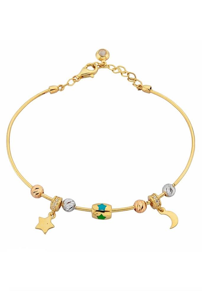 Altın Dorika Toplu Charm Bilezik