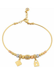 Altın Dorika Toplu Charm Bilezik