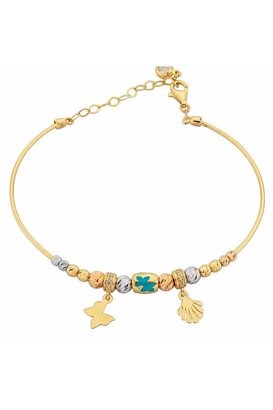 Altın Dorika Toplu Charm Bilezik