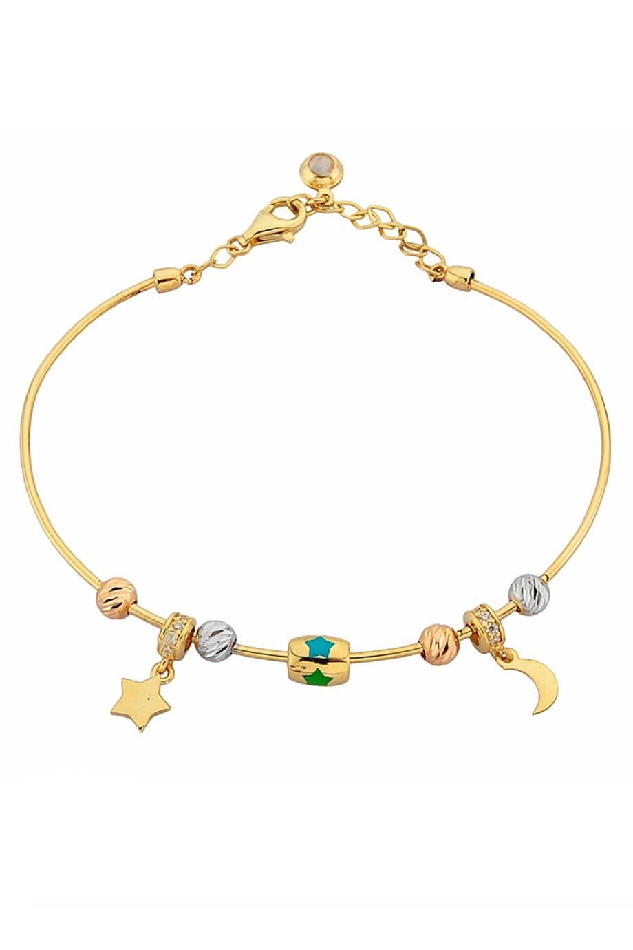 Altın Dorika Toplu Charm Bilezik