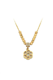 Altın Dorika Toplu Çiçek Kolye