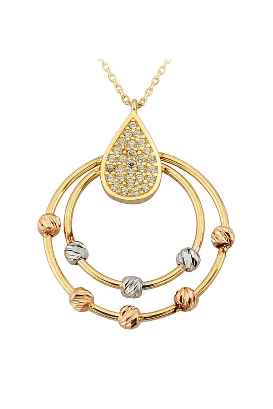 Altın Dorika Toplu Damla Kolye