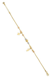 Altın Dorika Toplu Deniz Atı Ve Yaprak Bileklik