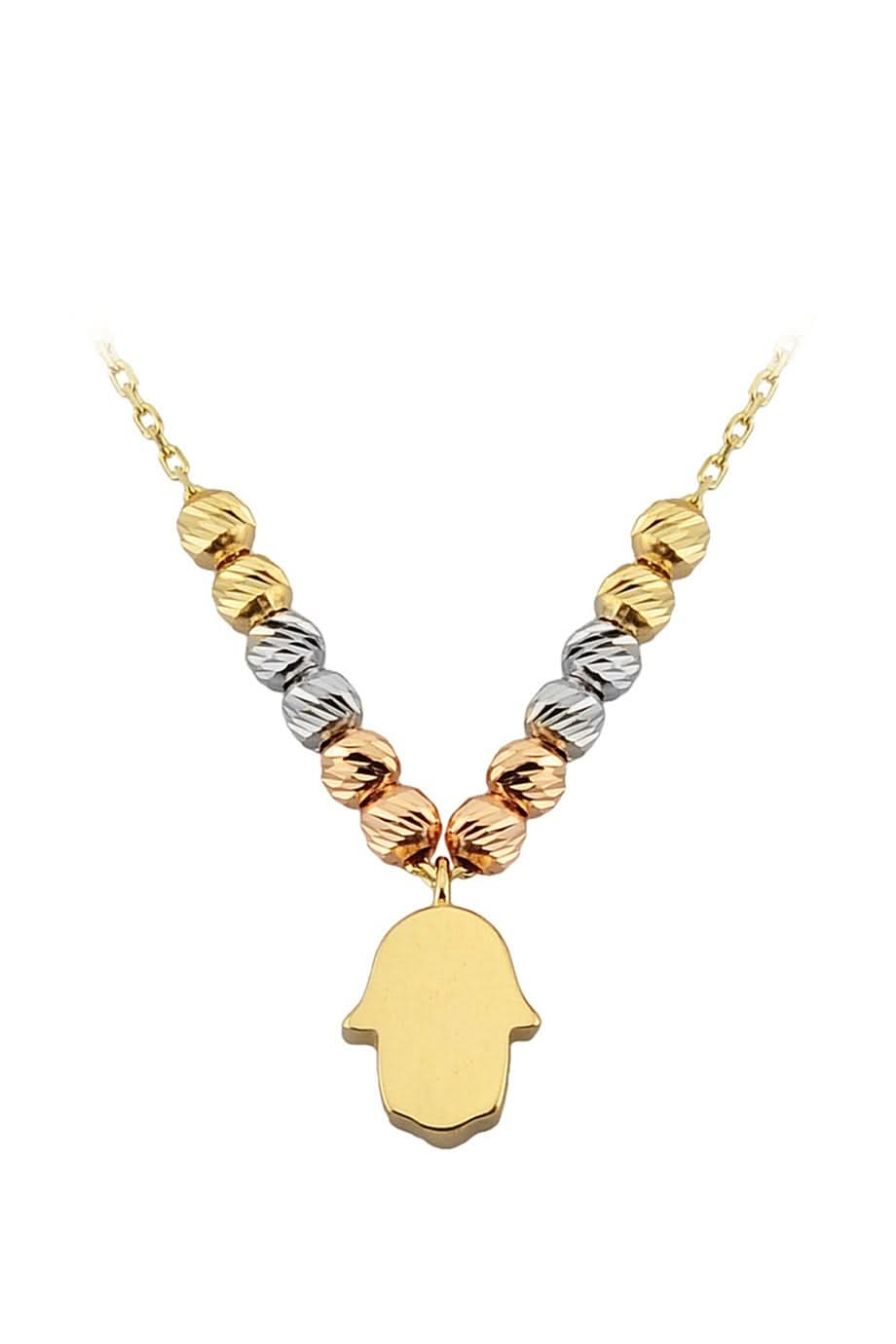 Altın Dorika Toplu Fatma Ana Eli Kolye