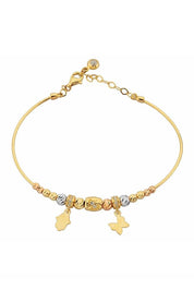 Altın Dorika Toplu Fatma Eli Ve Kelebek Bilezik