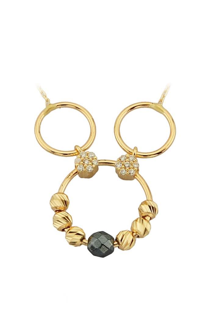 Altın Dorika Toplu Halka Kolye