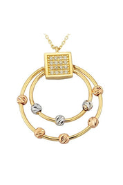 Altın Dorika Toplu Halka Kolye