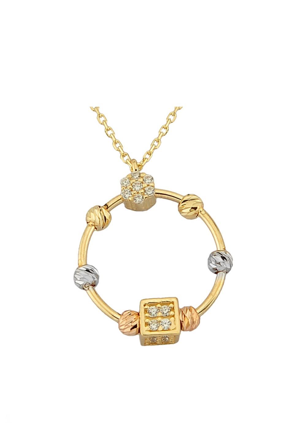 Altın Dorika Toplu Halka Kolye